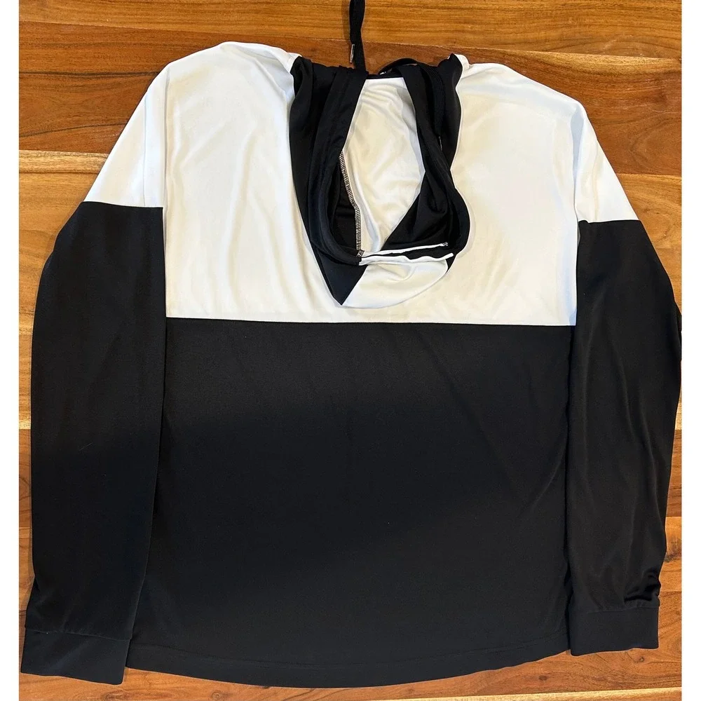 Adidas Indiana University IU Hoosiers Hoodie Mens Large Black White Colorblock